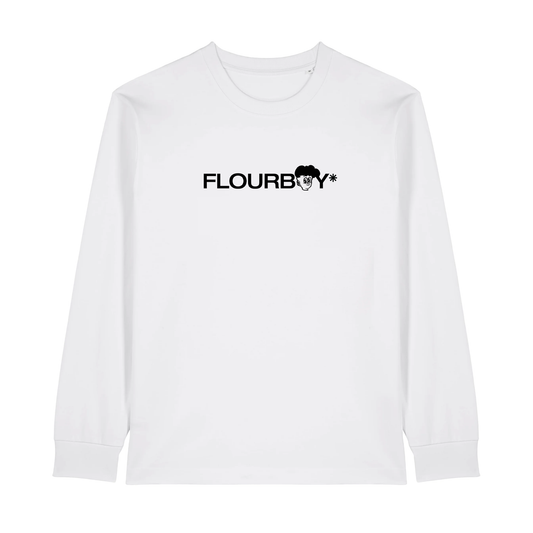 LONGSLEEVE | WHITE | TYPOGRAPHIC FLOURBOY LOGO