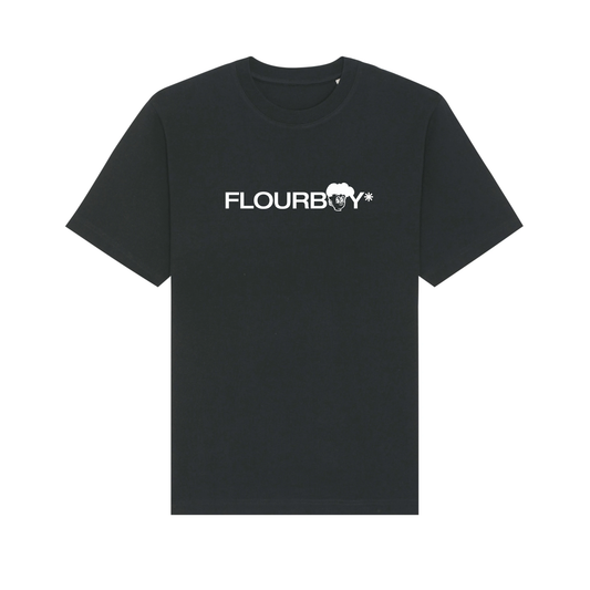 T-SHIRT | BLACK | TYPOGRAPHIC FLOURBOY LOGO