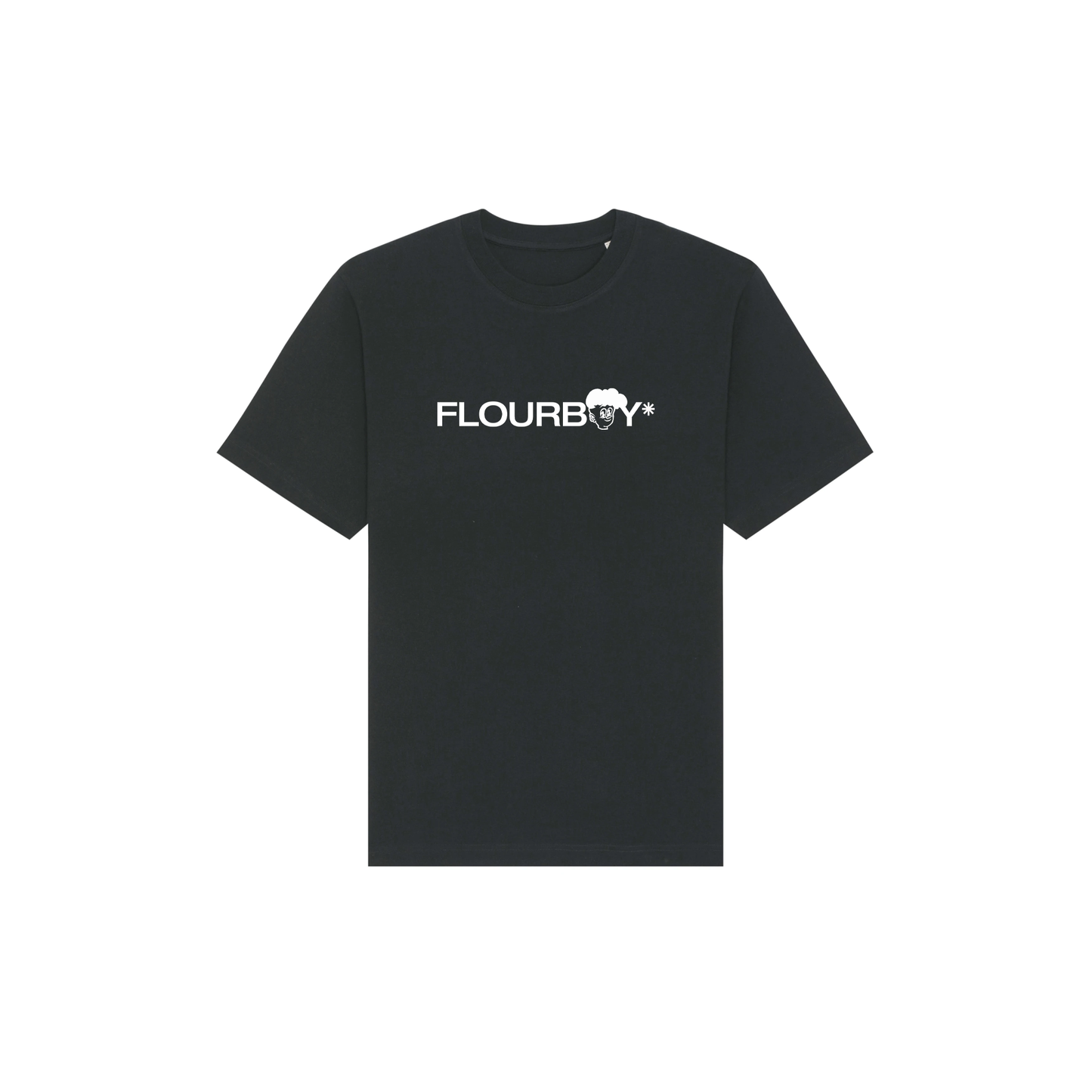 KIDS | T-SHIRT | BLACK | TYPOGRAPHIC FLOURBOY LOGO